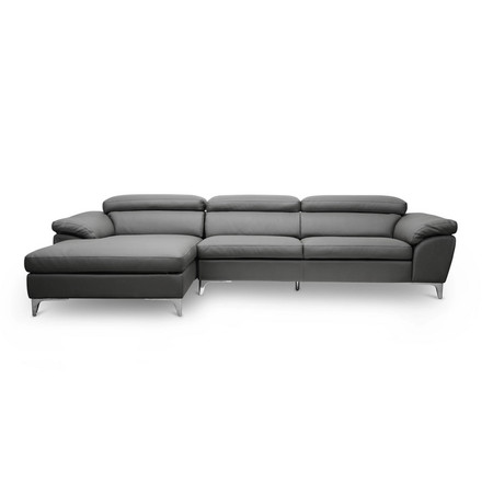 BAXTON STUDIO Voight Gray Modern Sectional Sofa 101-5152